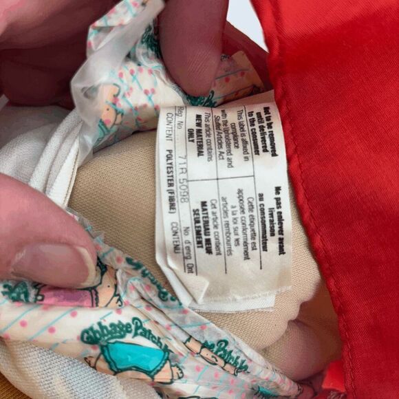 Vintage 80s Cabbage Patch Kid Blonde Blue Eyes Buck Teeth Dimples Red Outfit - Picture 7 of 11